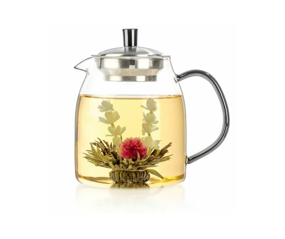 Théière en verre + Coffret 12 thés Blooming