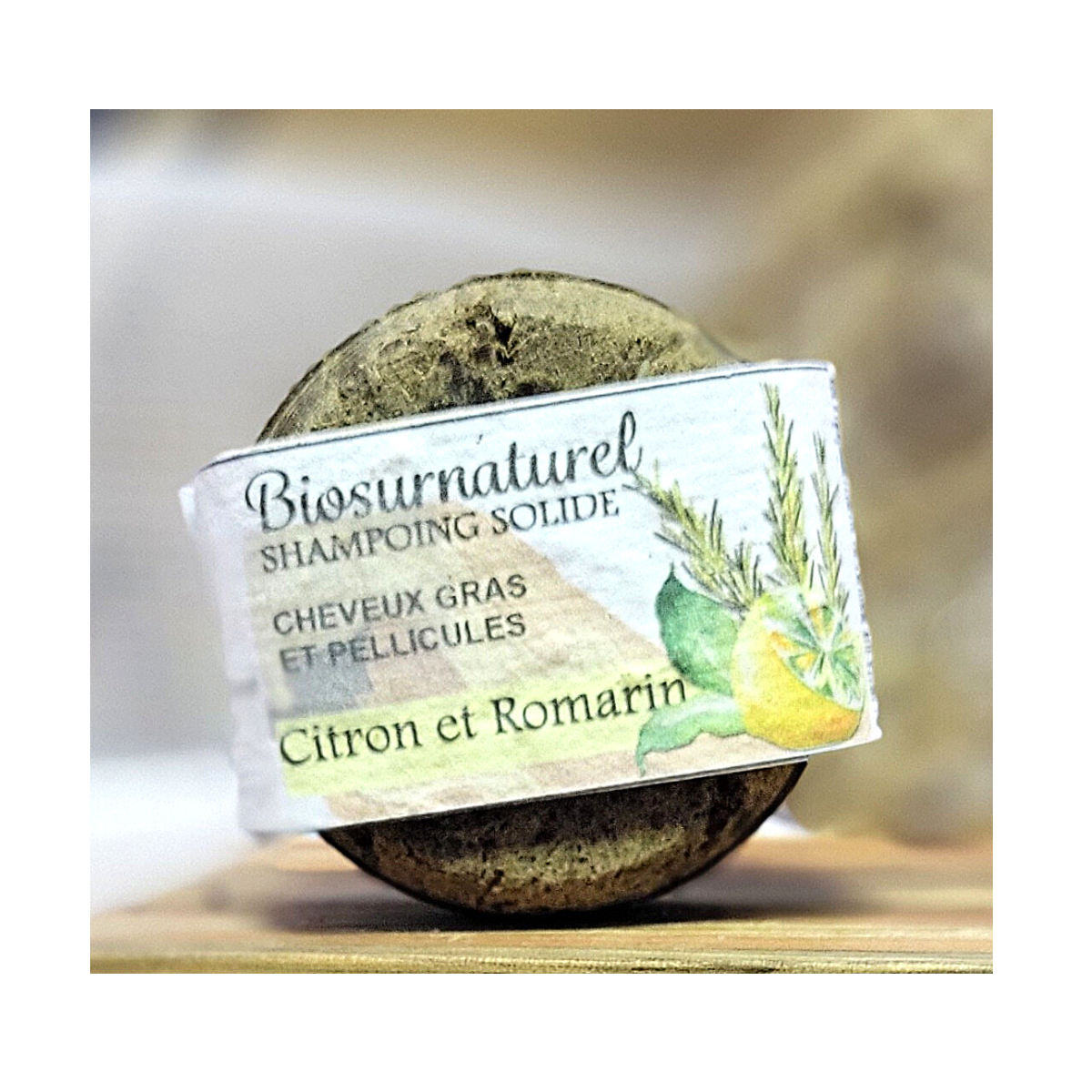 Shampoing Solide - Citron et Romarin - Cheveux Gras