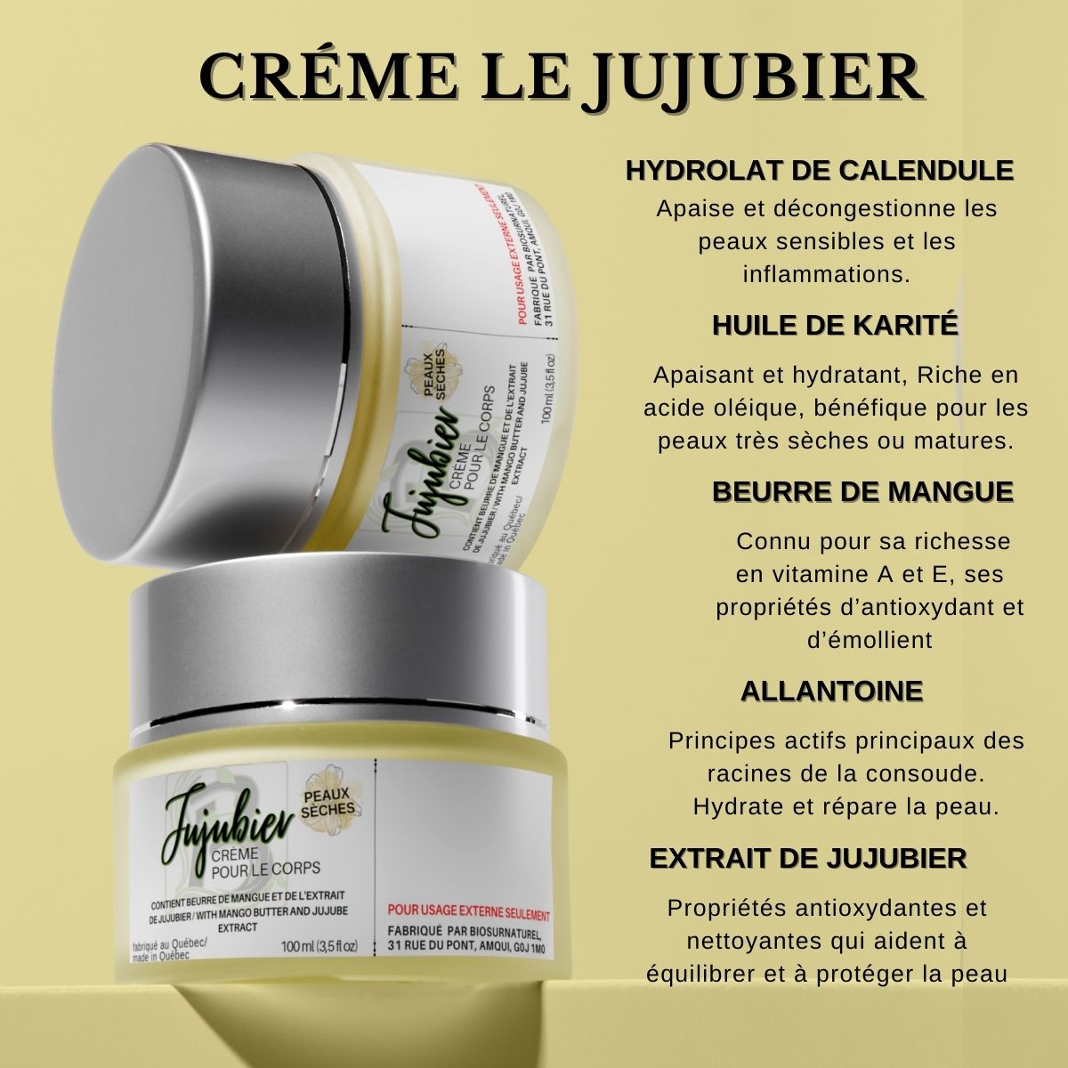 Crème pour le corps - Le Jujubier
